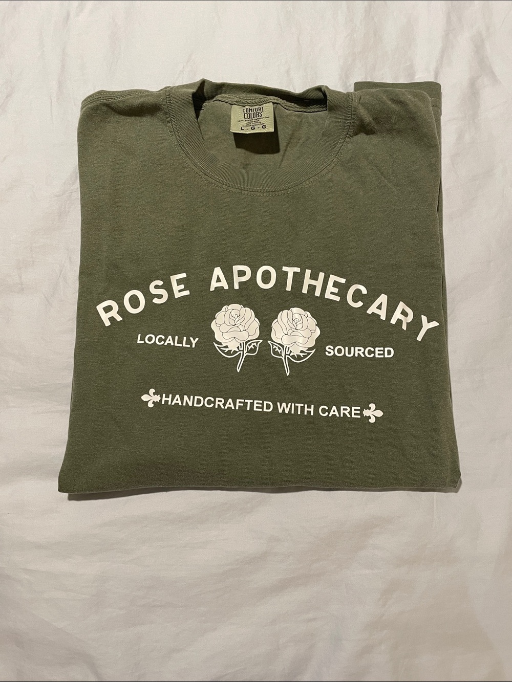 Comfort Colors Rose Apothecary Olive Green Crewneck T-Shirt